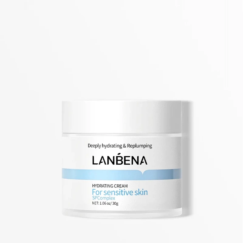 LANBENA Hydrating Cream for Sensitive Skin with Patented Hyaluronic Acid and Centella Asiatica Extract Moisturizes and Soothes