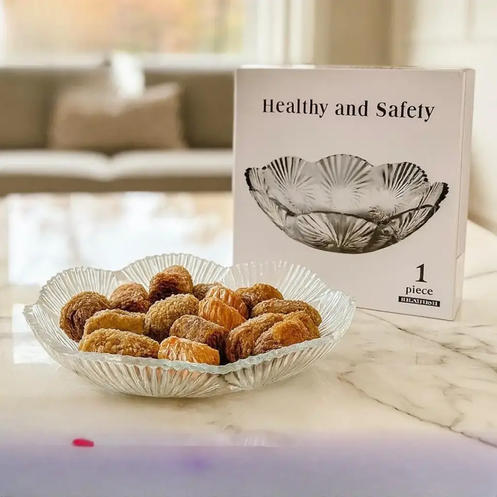  صحن فواكة حجم متوسط زجاجي