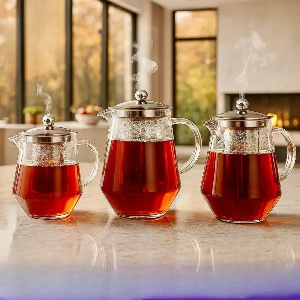 غلايات شاي زجاجية 3 احجام 