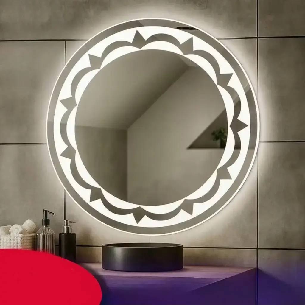 مرايا دائرية 50 سم مضيئه 3 الوان 