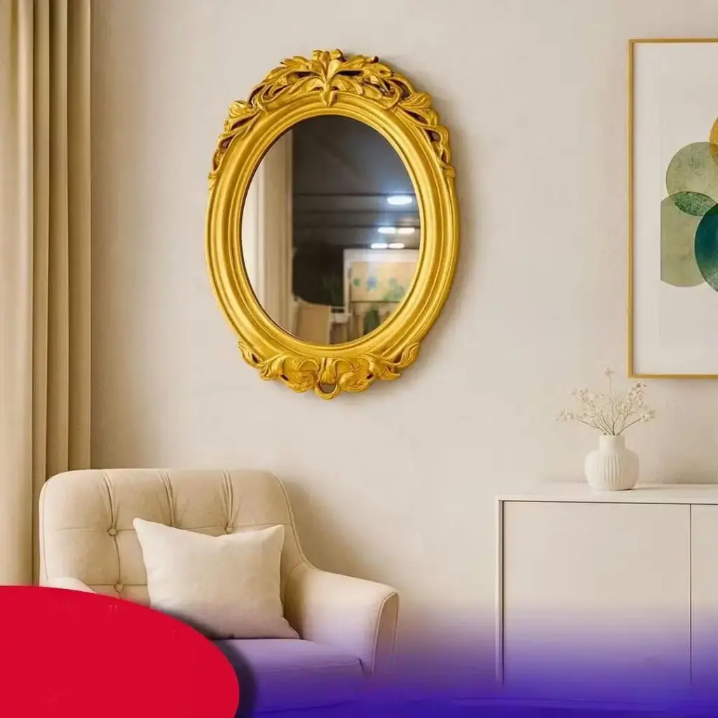 مرايه اطار فاخر ذهبي 62*46 سم 