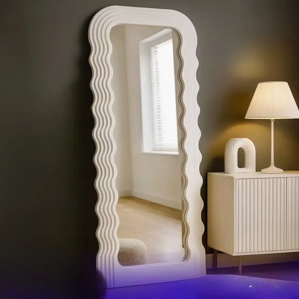 مرايا ستاند اطار ابيض فاخر 109*47 سم 