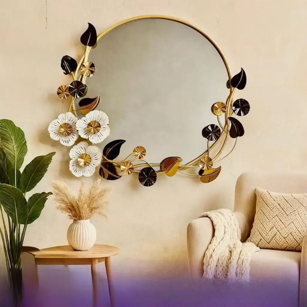 مرايا دائرية اطار فاخر 70*90 سم 