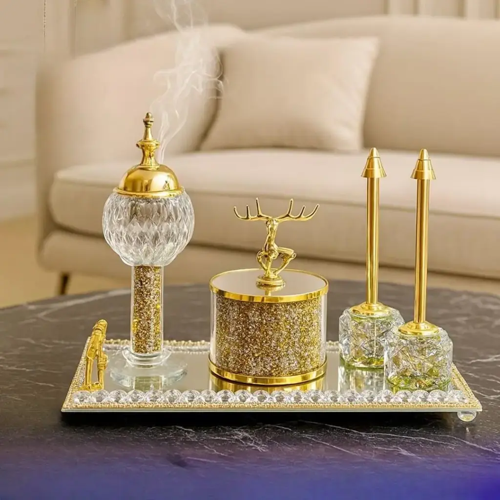 طقم مبخره ومضيفه وصينية 