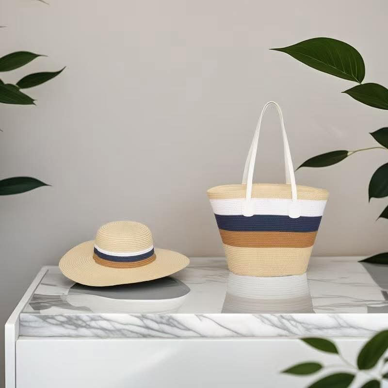 شنطة مع طاقية قش