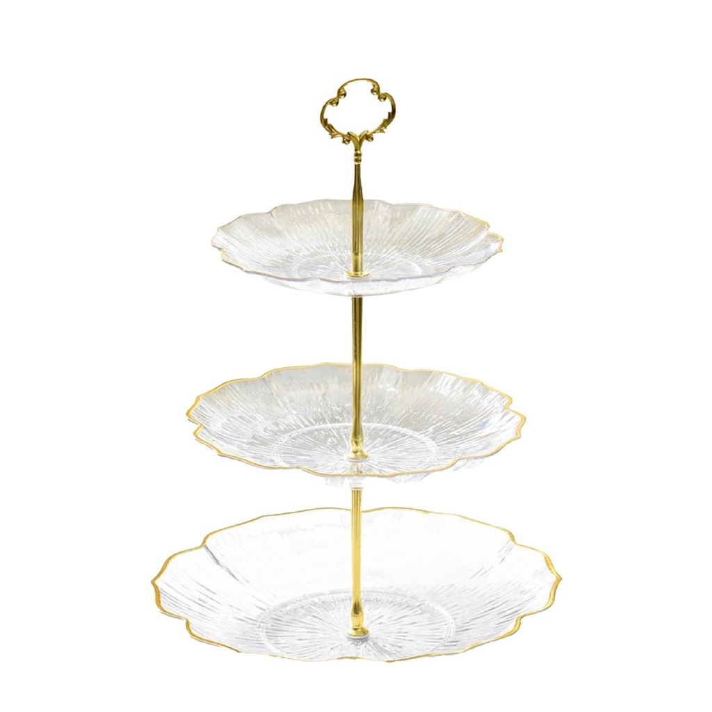 طقم تقديم بورسلان ٣ قطع مذهب فخم