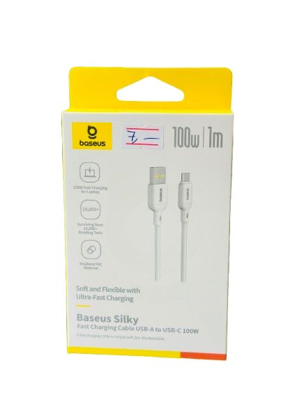 وصلة شاحن بيسوس طولها متر سرعة 100 واط