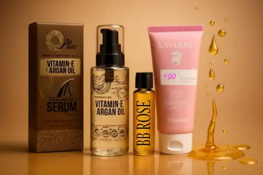 بكج واقي شمس LAVERNE +90 + سيروم شعر O PLUS 🫶 + ✨ أمبولات BB ROSE