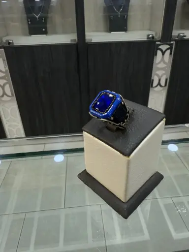 خاتم رجالي باللون الازرق والاسود