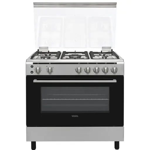 VESTEL GAS COOKER - 90CM - 5 BURNERS - CAST IRON