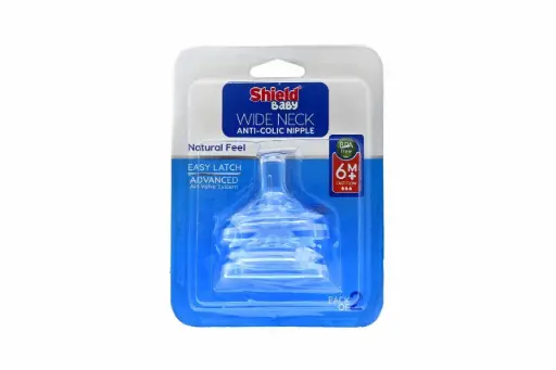Shield Wide Neck Anticolic Nipple +6M