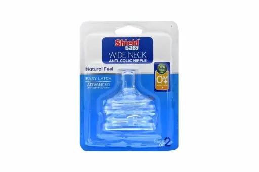 Shield Wide Neck Anticolic Nipple +0M