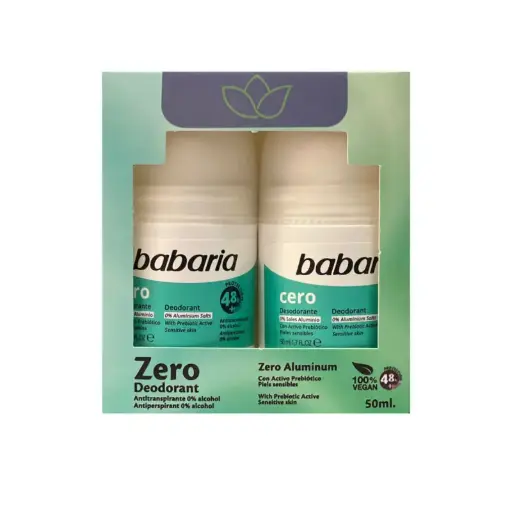 BABARIA DEODORANT ROLL ON CERO 50 ml*2 offer