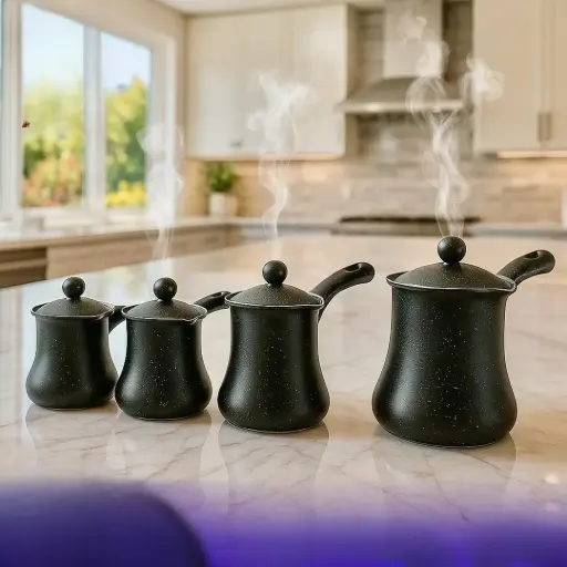 غلايات قهوة من الجرانيت طقم كامل 