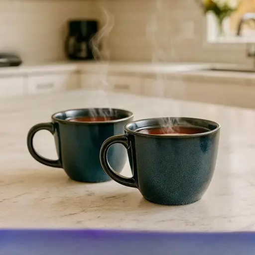 مج قهوة حجم صغير باللون الاخضر الداكن 