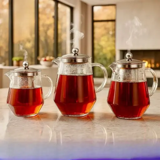 غلايات شاي زجاجية 3 احجام 