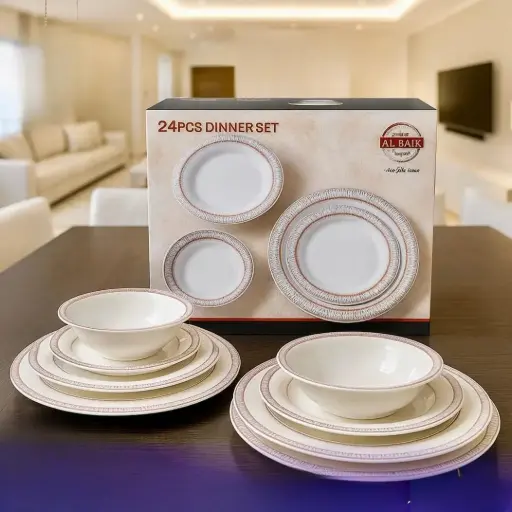 طقم سفرة بورسلان 24 قطعة 4 احجام 