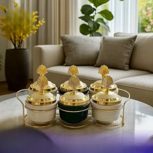 طقم ضيافة للمكسرات و الحلوى 