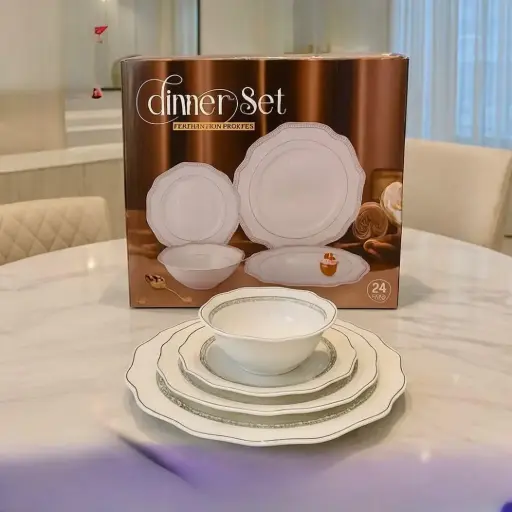 طم سفرة بورسلان 24 قطعة 4 احجام 