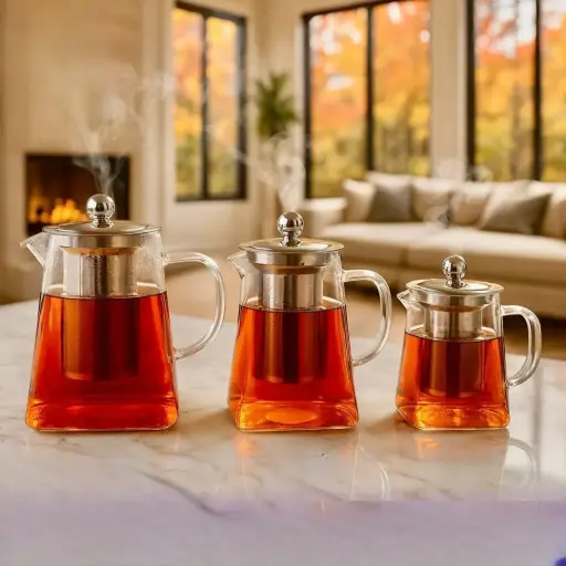 طقم غلايات شاي زجاجيه عدد 3