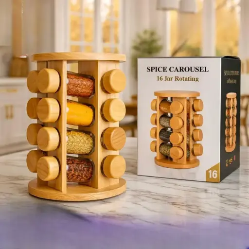 طقم بهارات 16 مرتبان و ستاند