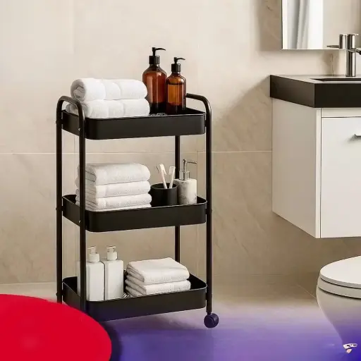 ستاند حديد للشامبو و المناشف 