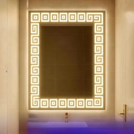 مرايا مستطيلة فريم مضيئه 3 اضاءات باللمس 70*50 سم 