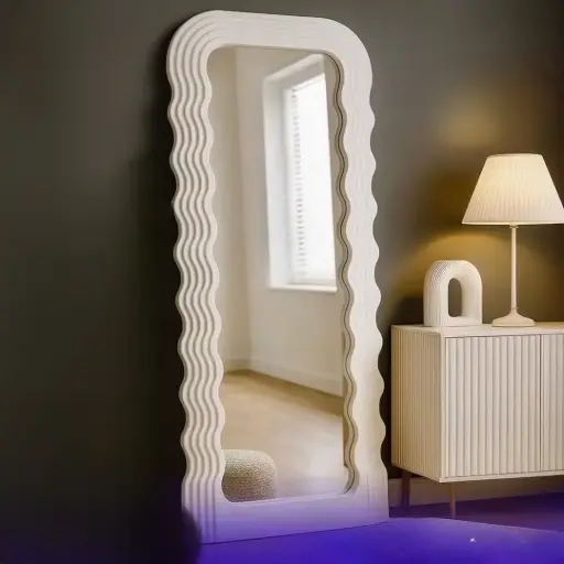 مرايا ستاند اطار ابيض فاخر 109*47 سم 