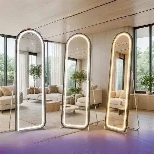 مرايا ستاند و معلقة 3 اضاءات باللمس 160*58 سم 