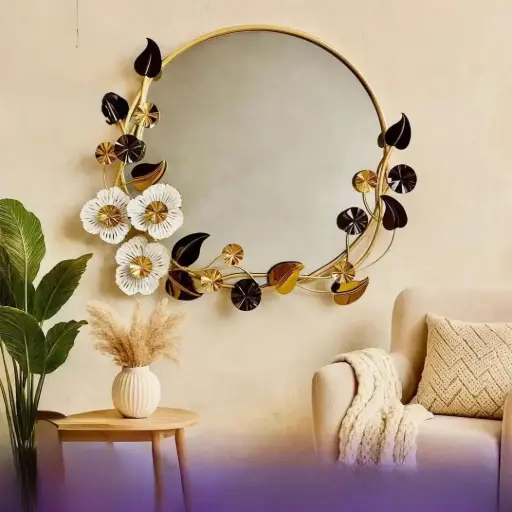 مرايا دائرية اطار فاخر 70*90 سم 