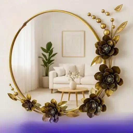 مرايا دائرية اطار فاخر 90*105 سم 