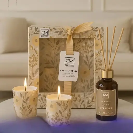 طقم عطر وشمع 