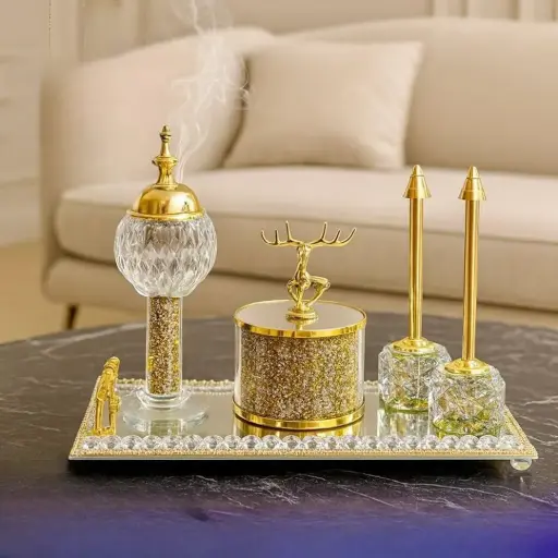 طقم مبخره ومضيفه وصينية 