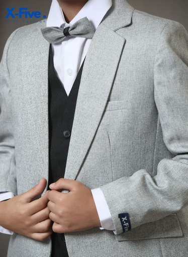 بدلة ولادي رسمية باللون الرمادي الأنيق