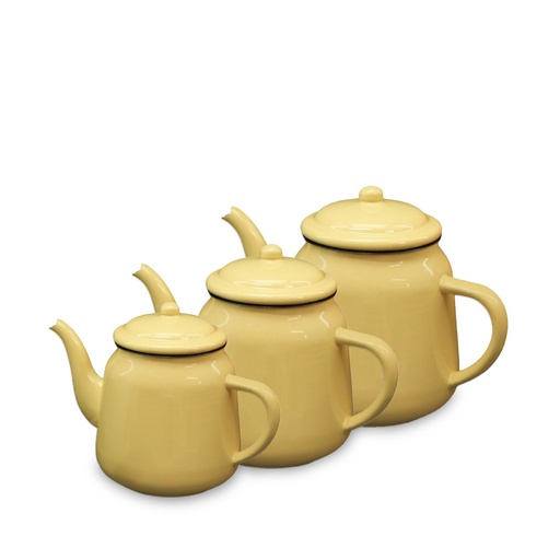طقم ابريق شاي بورسلان بشكل جميل بلون الاصفر