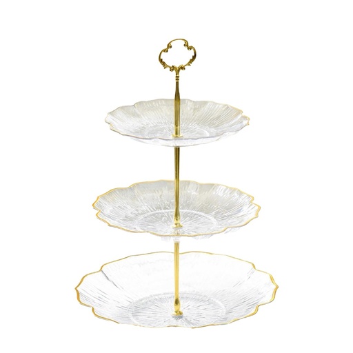 طقم تقديم بورسلان ٣ قطع مذهب فخم