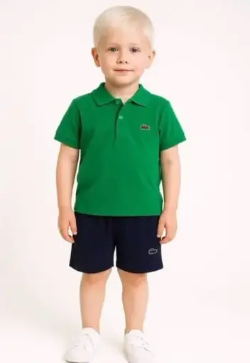 طقم لاكوست بلوزة وشورت اطفال 