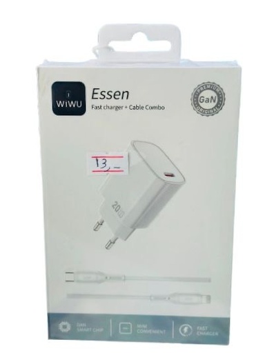 [ابيض] شاحن wiwu كامل تايب سي ايفون فاست شارجر