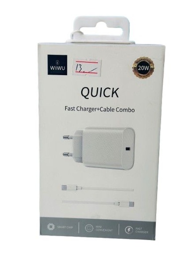 [ابيض] شاحن wiwu تايب سي الي تايب سي فاست شارجر بلون ابيض