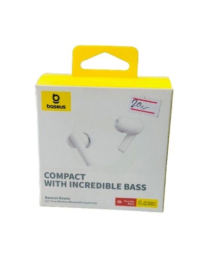 [ابيض] سماعة ايربودز من بيسوس ٢٥ ساعة استخدام متواصل