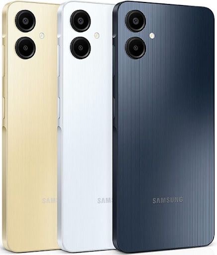 [اسود ابيض ذهبي] تلفون samsung A06مع كفر ولزقة شاشة